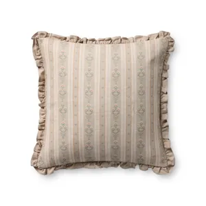 Chris Loves Julia x Loloi Liesel Ivory / Multi 20\'\' x 20\'\' Cover w/Poly Pillow