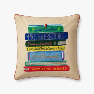 Loloi X Rifle Paper Co. 22\" X 22\", Cover Only Pillow