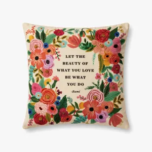Loloi X Rifle Paper Co. 22\" X 22\", Poly-Filled Pillow