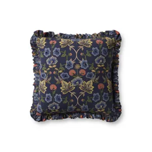 Rifle Paper Co. x Loloi Maple Blue / Multi 18'' x 18'' Cover w/Down Pillow