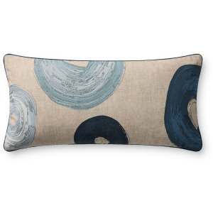 Brigette Romanek x Loloi Blue / Multi 12'' x 27'' Cover w/Down Pillow
