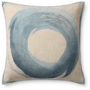 Brigette Romanek x Loloi Blue 20'' x 20'' Cover w/Down Pillow