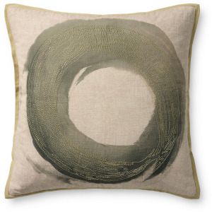 Brigette Romanek x Loloi Green 20'' x 20'' Cover w/Down Pillow