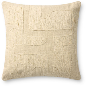 Brigette Romanek x Loloi Ivory 22'' x 22'' Cover w/Poly Pillow