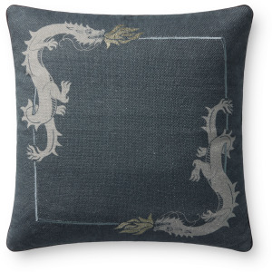 Brigette Romanek x Loloi Blue 18'' x 18'' Cover w/Down Pillow