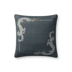 Brigette Romanek x Loloi Blue 18\'\' x 18\'\' Cover w/Down Pillow