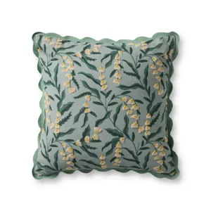Rifle Paper Co. x Loloi Lily of the Valley Lt. Green / Multi 20'' x 20'' Cover w/Poly Pillow