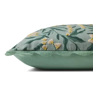 Rifle Paper Co. x Loloi Lily of the Valley Lt. Green / Multi 20'' x 20'' Cover w/Poly Pillow