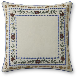 Rifle Paper Co. x Loloi Aster Border Ivory / Multi 22'' x 22'' Cover w/Down Pillow