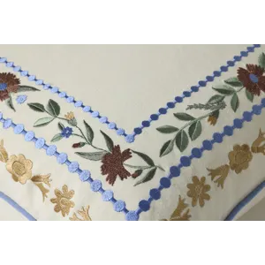 Rifle Paper Co. x Loloi Aster Border Ivory / Multi 22'' x 22'' Cover Only Pillow