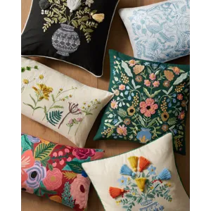 Loloi X Rifle Paper Co. 18\" X 18\", Poly-Filled Pillow