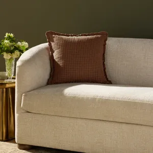 Chris Loves Julia x Loloi Dinah Chestnut 18\'\' x 18\'\' Cover w/Down Pillow
