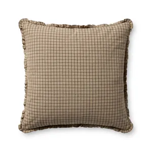 Chris Loves Julia x Loloi Dinah Mushroom 22\'\' x 22\'\' Cover w/Poly Pillow