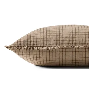Chris Loves Julia x Loloi Dinah Mushroom 22\'\' x 22\'\' Cover w/Poly Pillow