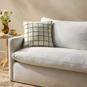 Chris Loves Julia x Loloi Norman Ivory / Green 18\'\' x 18\'\' Cover w/Poly Pillow