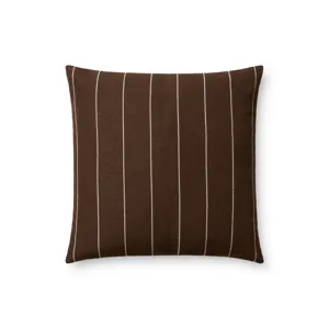 Amber Lewis x Loloi Keisha Chocolate / Natural 18\'\' x 18\'\' Cover w/Poly Pillow