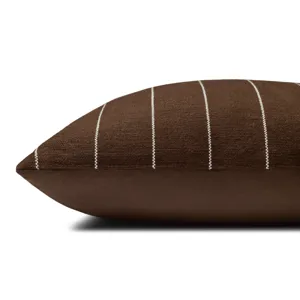 Amber Lewis x Loloi Keisha Chocolate / Natural 18\'\' x 18\'\' Cover w/Poly Pillow