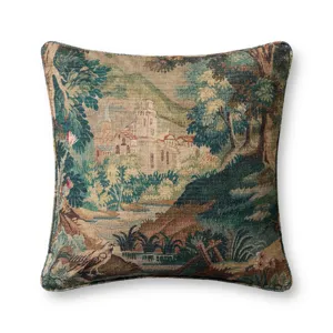 Loloi PLL0211 Green / Multi 13\" x 21\" Cover w/Down Pillow