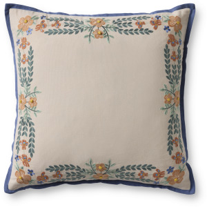 Rifle Paper Co. x Loloi Willow Border Ivory / Multi 22'' x 22'' Cover w/Down Pillow
