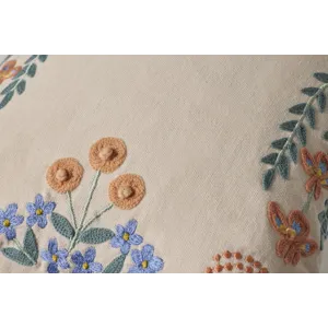 Rifle Paper Co. x Loloi Willow Border Ivory / Multi 22'' x 22'' Cover w/Poly Pillow
