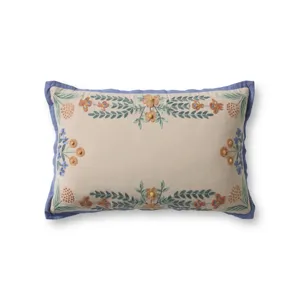 Rifle Paper Co. x Loloi Willow Border Ivory / Multi 13'' x 21'' Cover Only Pillow