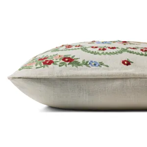 Rifle Paper Co. x Loloi Rosette Vase Ivory / Multi 22'' x 22'' Cover w/Poly Pillow
