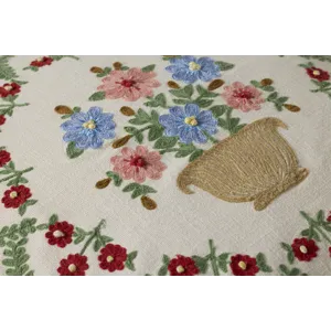 Rifle Paper Co. x Loloi Rosette Vase Ivory / Multi 22'' x 22'' Cover w/Poly Pillow
