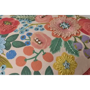 Rifle Paper Co. x Loloi Vintage Garden Blush / Multi 18'' x 18'' Cover w/Down Pillow