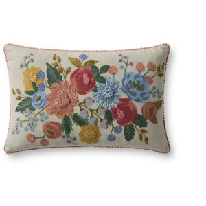 Rifle Paper Co. x Loloi Vintage Garden Lt. Green / Multi 13'' x 21'' Cover Only Pillow