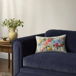 Rifle Paper Co. x Loloi Vintage Garden Lt. Green / Multi 13'' x 21'' Cover Only Pillow