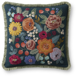 Rifle Paper Co. x Loloi Vintage Garden Multi 18'' x 18'' Cover w/Poly Pillow