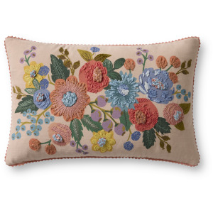 Rifle Paper Co. x Loloi Vintage Garden Pink / Multi 13'' x 21'' Cover w/Poly Pillow
