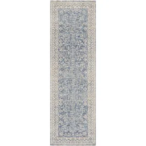Pandora Dark Blue / Ivory Rug (2' 6" X 10' 0")