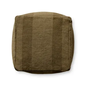 Leanne Ford x Loloi Rosemoor Brown 24\" x 24\" x 13\" Pouf