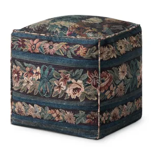 Loloi LPF0045 Blue / Multi 18\"W x 18\"D x 18\"H Pouf