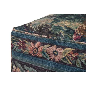 Loloi LPF0045 Blue / Multi 18\"W x 18\"D x 18\"H Pouf