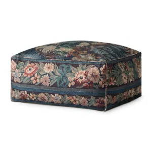 Loloi LPF0045 Blue / Multi 36\"W x 36\"D x 17\"H Pouf