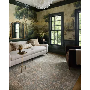 Chris Loves Julia x Loloi Palma Blue / Natural 2\'-3\" x 3\'-10\" Rug