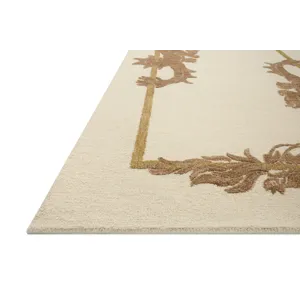 Brigette Romanek x Loloi Romi Ivory / Spice 7\'-9\" x 9\'-9\" Rug