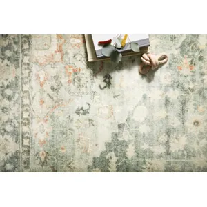 Rosette Teal / Ivory Rug (2' 2" X 3' 8")