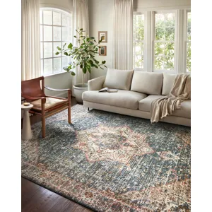 Saban Blue / Multi Rug (3' 9" X 3' 9" Round)