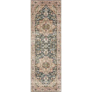 Saban Blue / Multi Rug (3' 9" X 3' 9" Round)