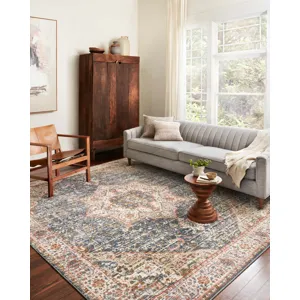 Saban Blue / Multi Rug (3' 9" X 3' 9" Round)