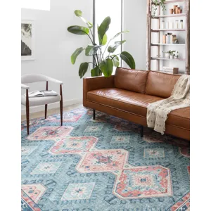 Skye Turquoise / Terracotta Rug (2' 0" X 5' 0")