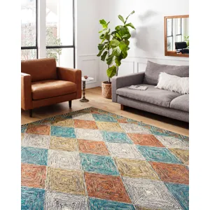 Spectrum Sunset / Ocean Rug (5' 0" X 7' 6")