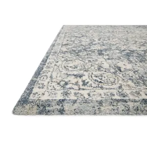 Theory Ivory / Blue Rug (2' 7" X 7' 8")