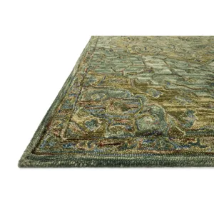 Victoria Dark Green / Tobacco Rug (2' 3" X 3' 9")