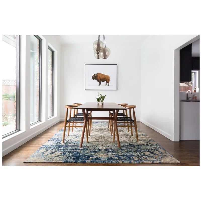 AF-06 BLUE / IVORY (7'10" X 7'10" Round)