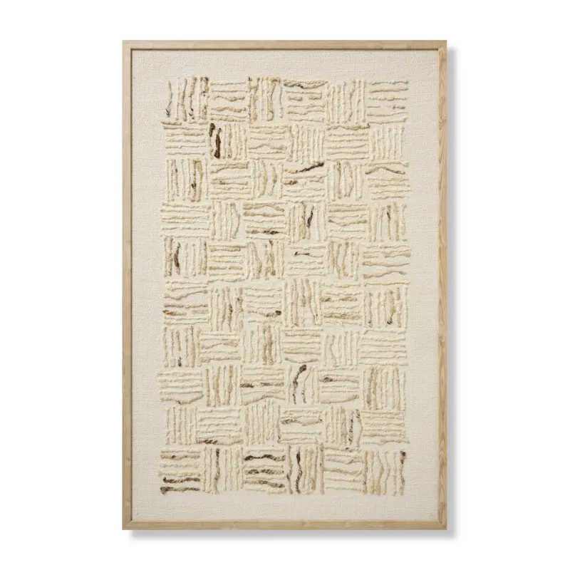 Amber Lewis x Loloi Big Sur Ivory / White 3\'-4\" x 5\'-0\" Wall Art