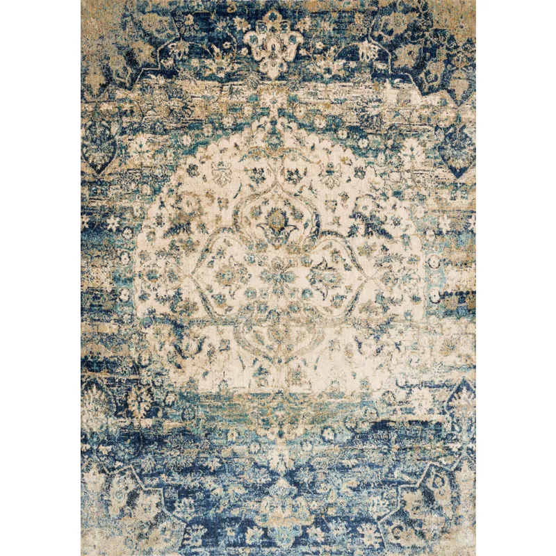 Anastasia Blue / Ivory Rug (5' 3" X 5' 3" Round)